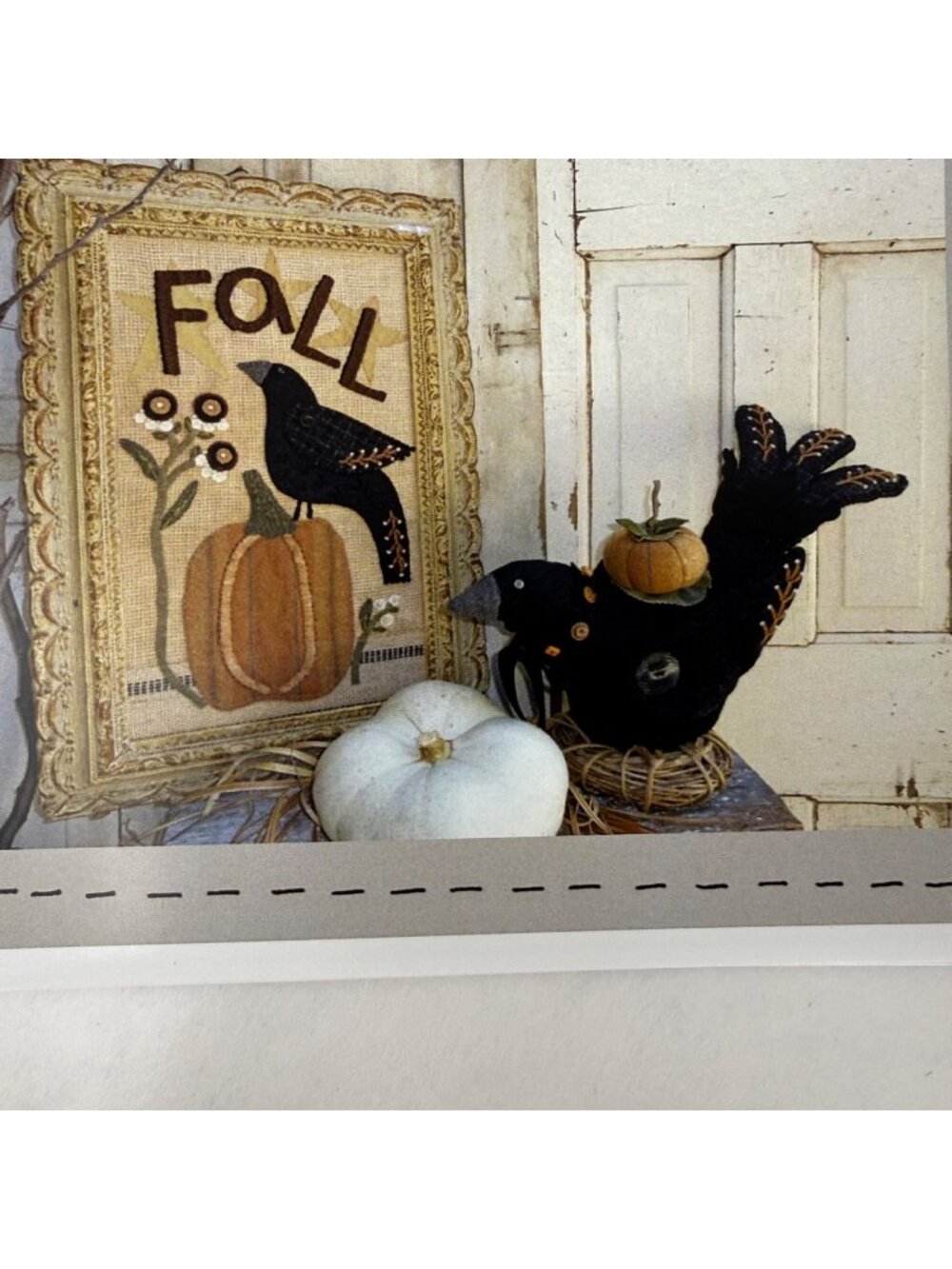 Heart To Hand Crows & Pumpkins Applique Pattern Stuffed Crow Sewing #352 Pattern